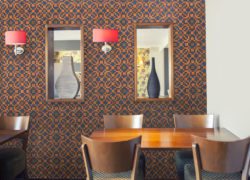 decorative wall in restaurant  interior