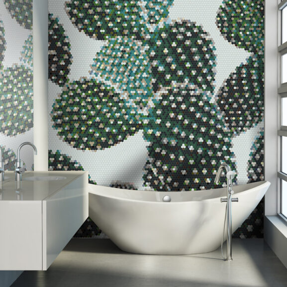 mozaika do łazienki - Trufle mozaiki - kaktusy - natura