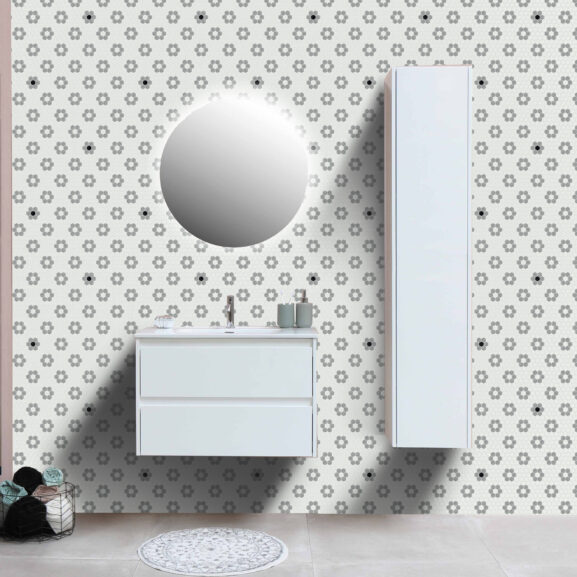 mozaika łazienkowa - trufle mozaiki - szarość i biel - heksagon - inspiracja